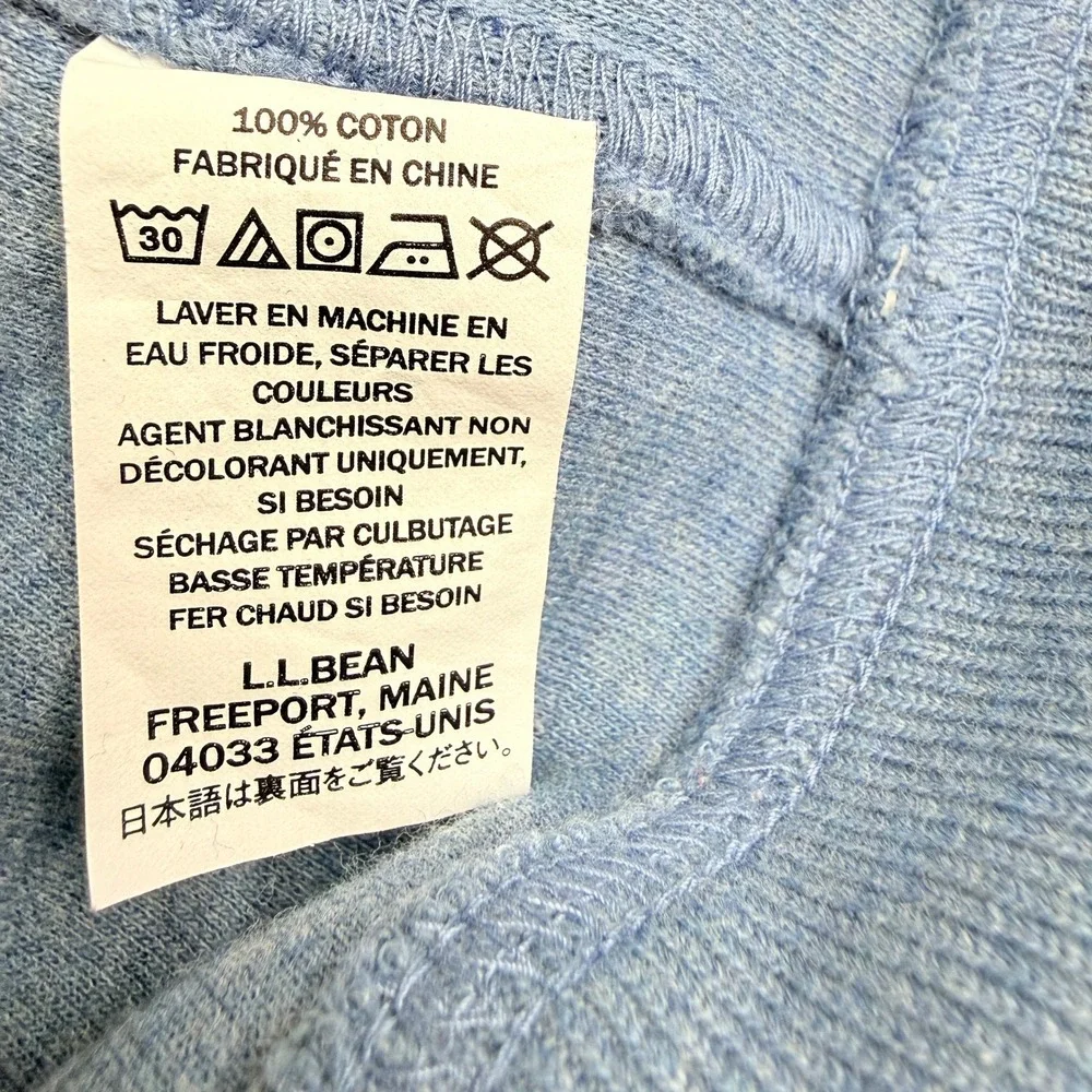 LL Bean 1/4 Zip Pullover Sweater Mens Large Blue Cotton Traditional Fit 301192